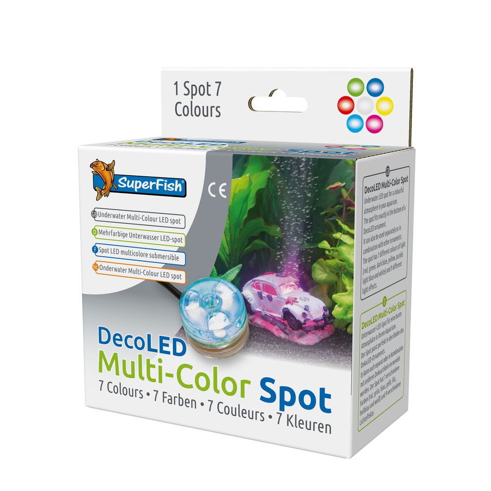 Eclairage d'aquarium, spot LED multicolore submersible - H.5xD.5cm