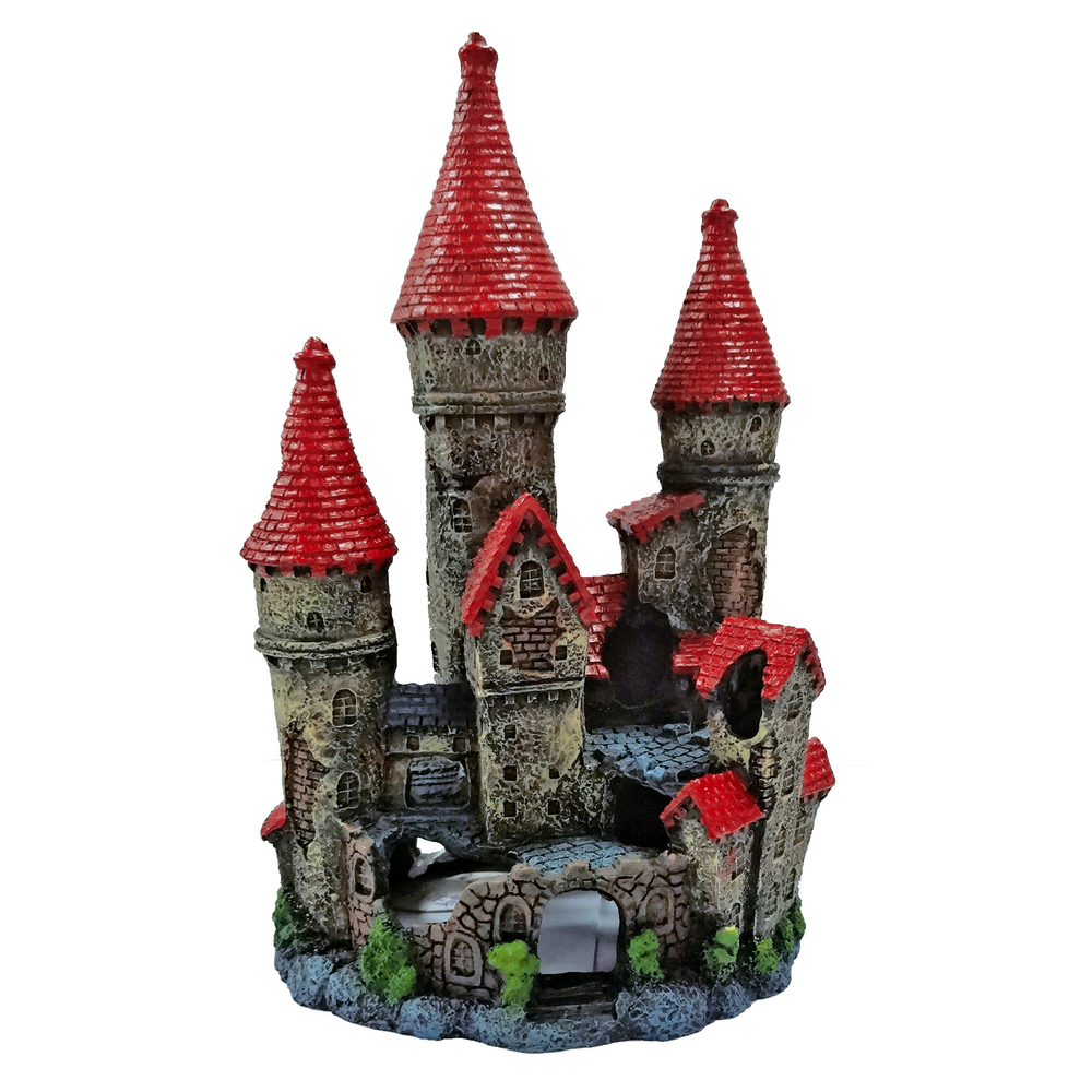 Décoration d'aquarium : château en résine - H.19cm