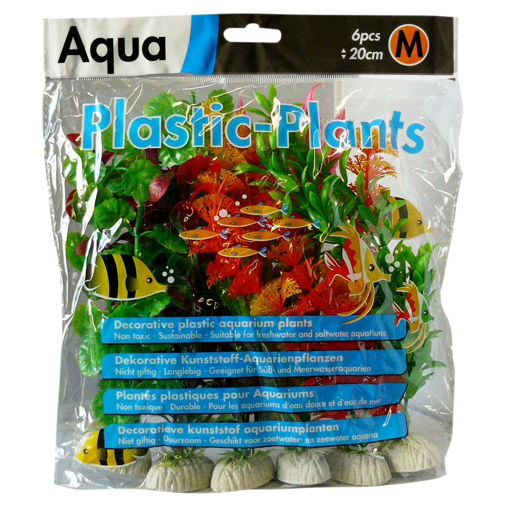 Plantes plastiques pour aquariums 6 pièces - 20cm M