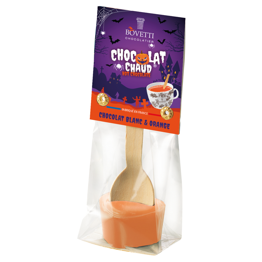 Cuillère chocolat chaud - chocolat blanc & orange 35g