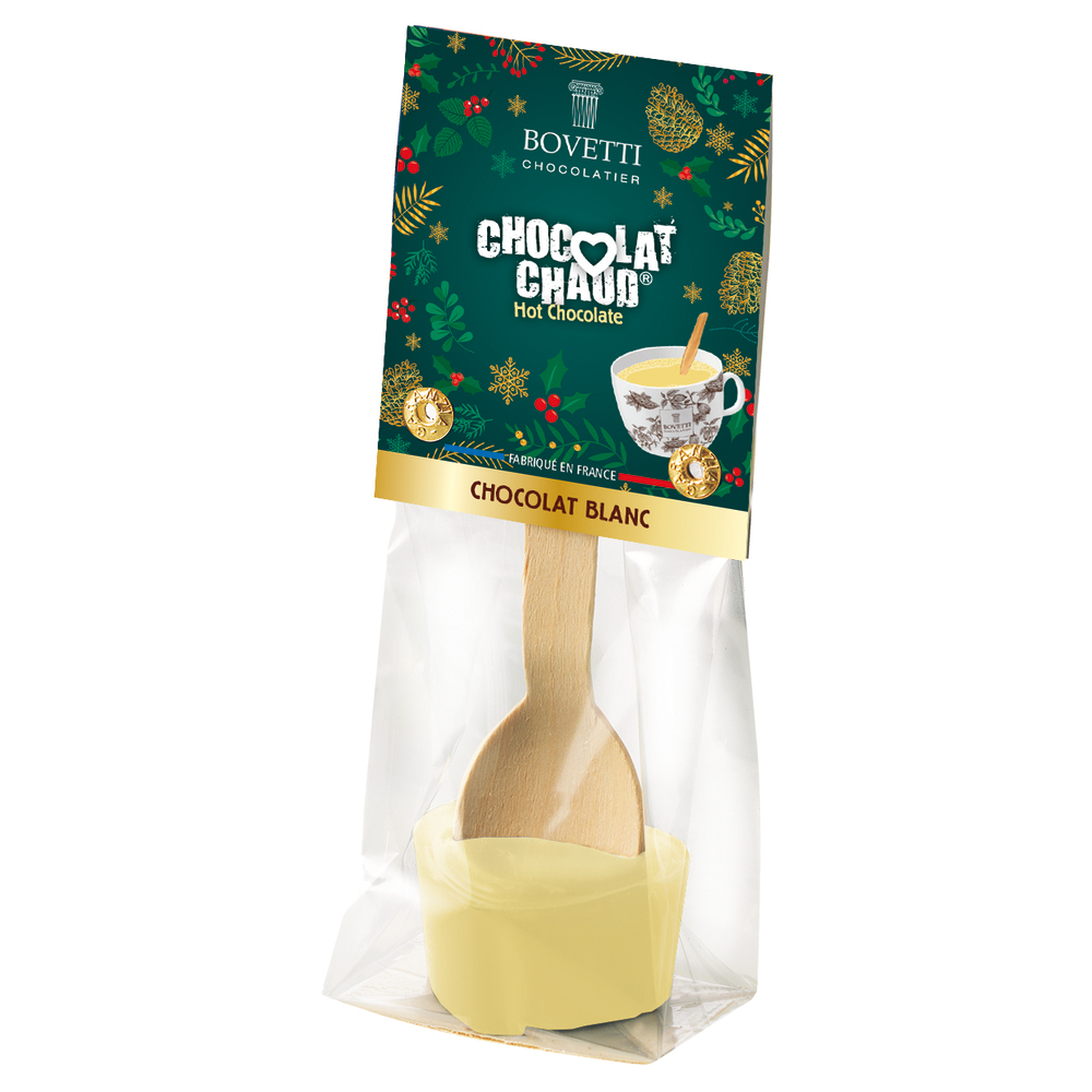 Cuillère chocolat chaud - chocolat blanc 35g