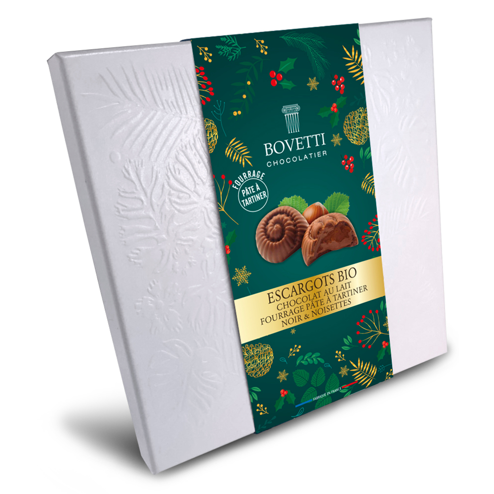 Coffret escargots bio au chocolat au lait 180g