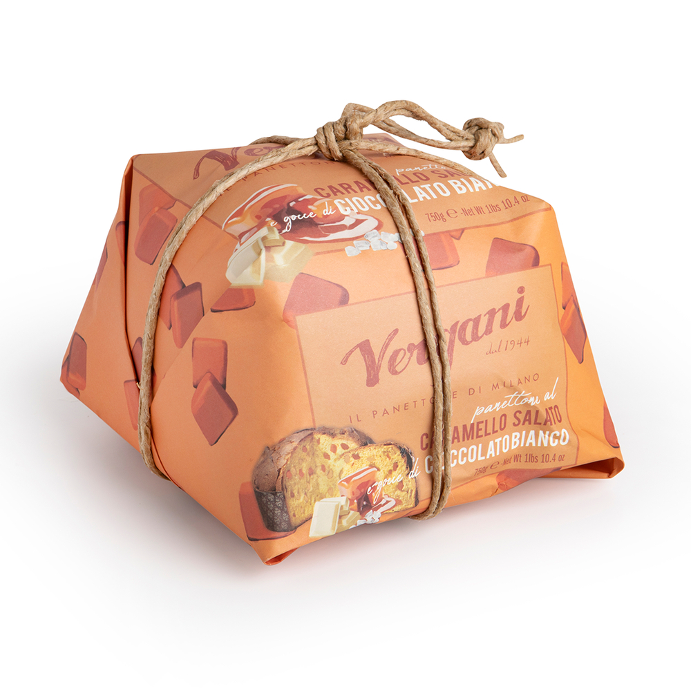 Panettone au caramel beurre salé et chocolat blanc - 750g