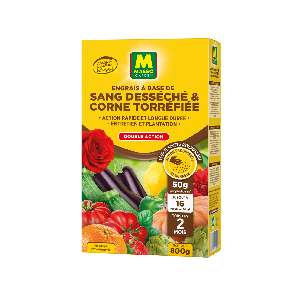 Engrais azoté : sang desséché et corne torréfiée UAB - 800g