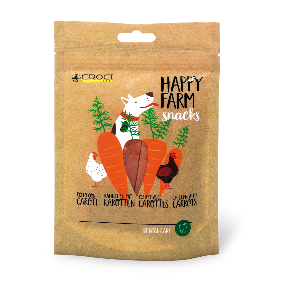 Friandises Happy Farm pour chien - poulet et carottes 80g