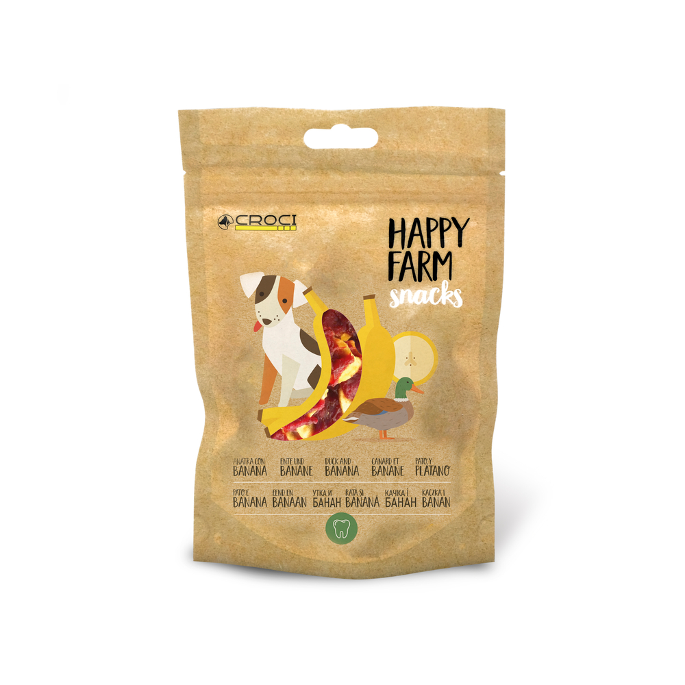 Friandises Happy Farm pour chien - canard et banane 80g
