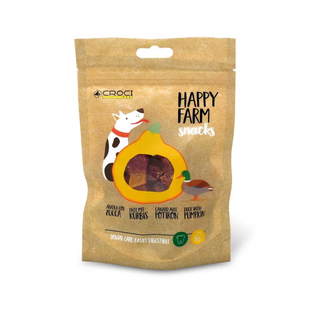 Friandises Happy Farm pour chien - citrouille et canard 80g