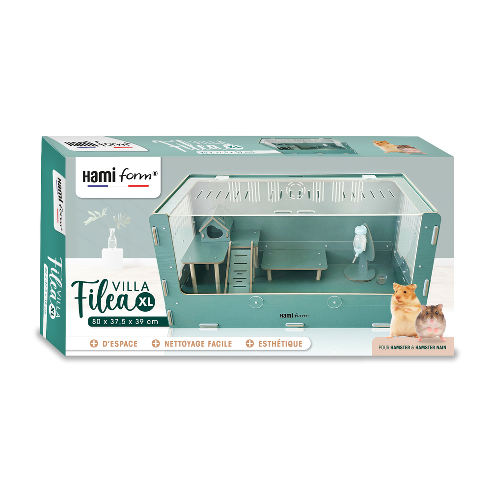 Cage pour hamster : Villa Filea XL - L.80xl.37,5xH.39cm