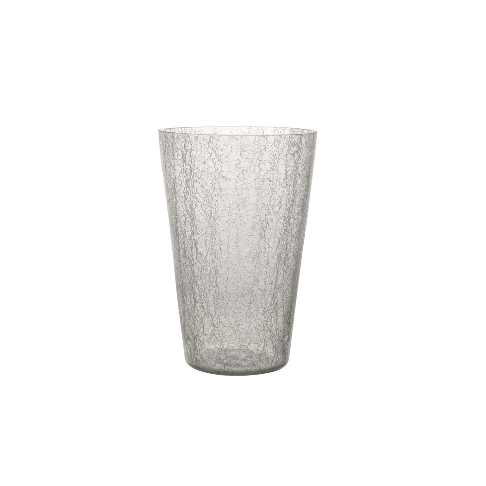 Vase en verre craquelé, coloris transparent - D.15cm