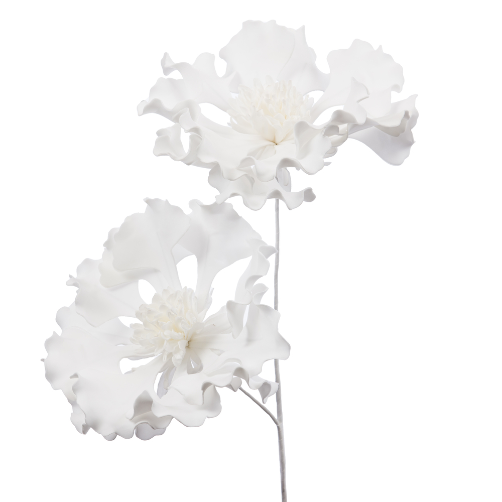 Tige fleur artificielle Ella, coloris blanc - H. 94cm