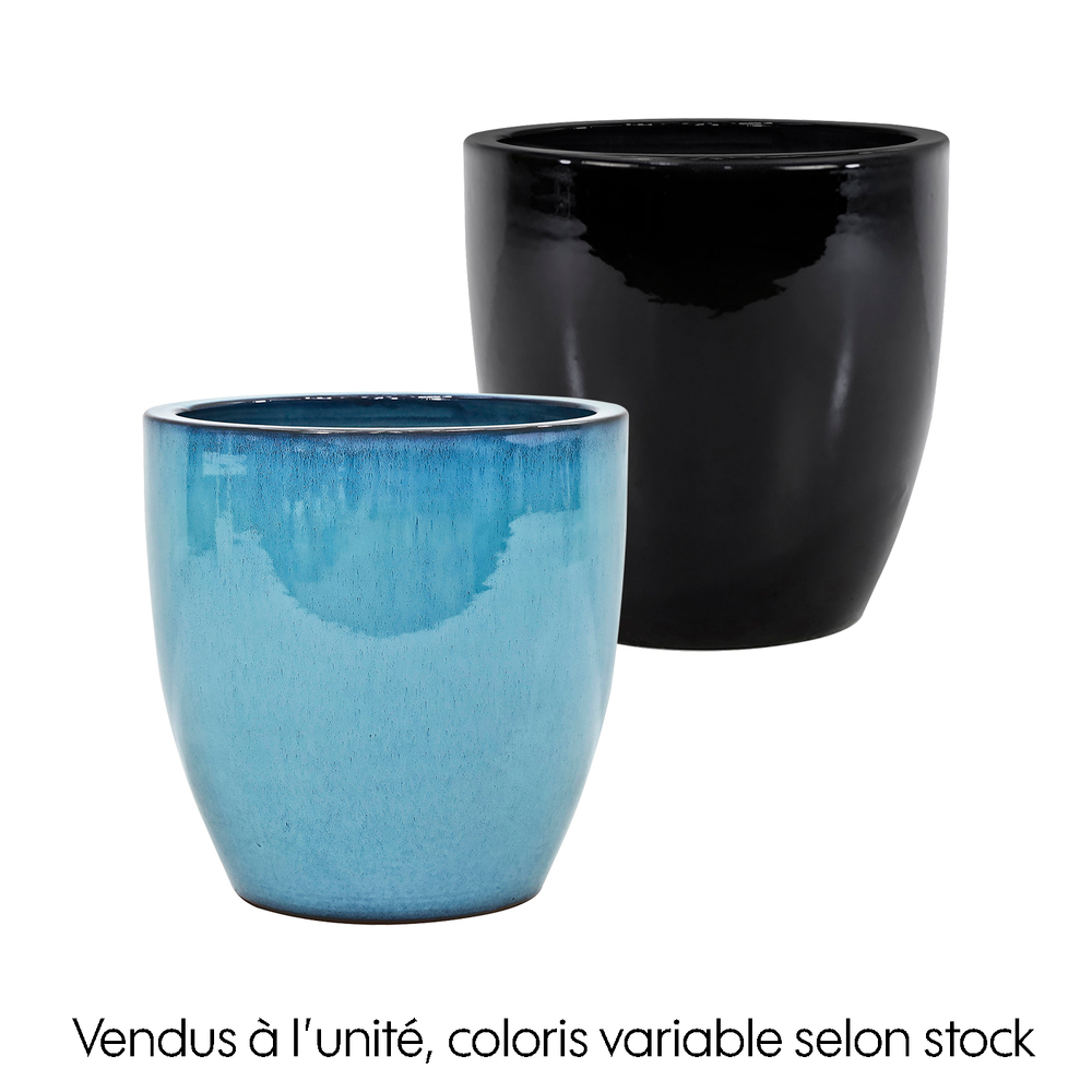 Pot Kansai en terre cuite émaillée, 2 coloris possibles - D.25cm
