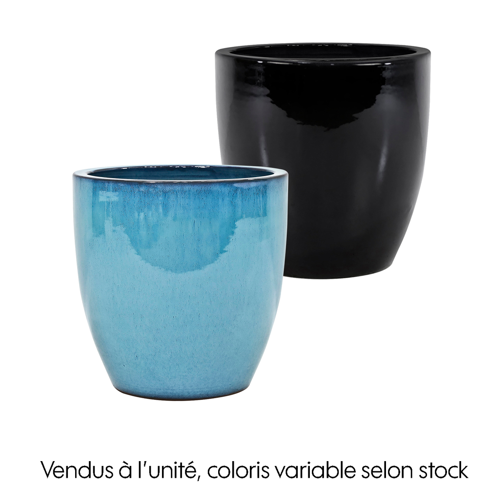 Pot Kansai en terre cuite émaillée, 2 coloris possibles - D.37,5cm