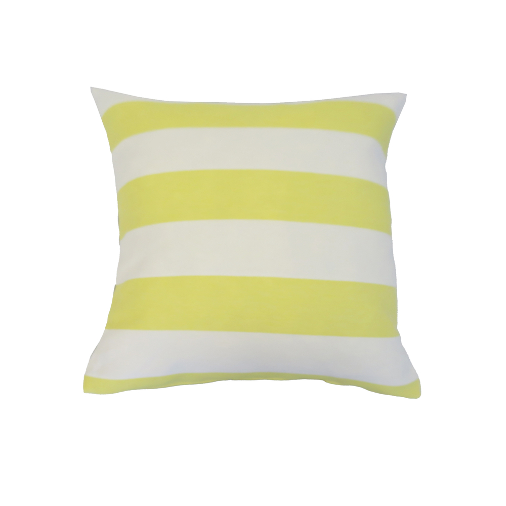 Coussin déco dehoussable Nojo rayé jaune - 40x40cm