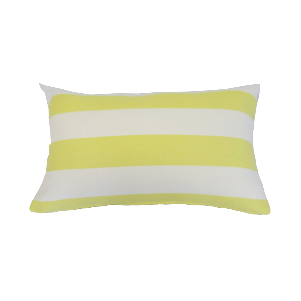 Coussin déco déhoussable Nojo rayé jaune - 50x30cm