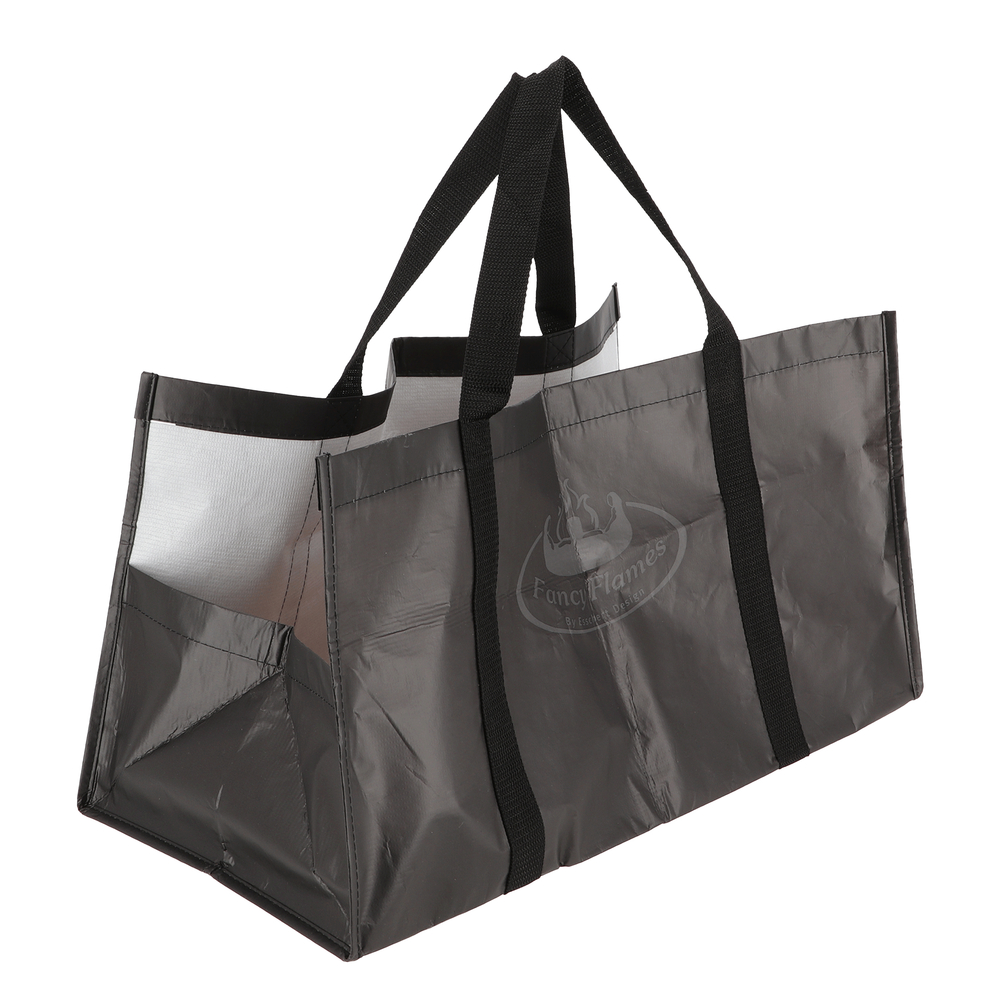 Sac à buches, coloris noir - 55x28xH.30cm