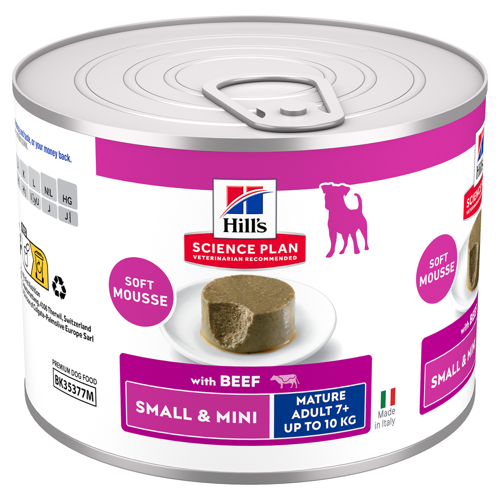 Mousse pour chien 7 ans + taille Small et Mini au bœuf 200g