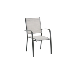 Fauteuil de jardin empilable ARIES, coloris kaki - 62x56xH.90cm
