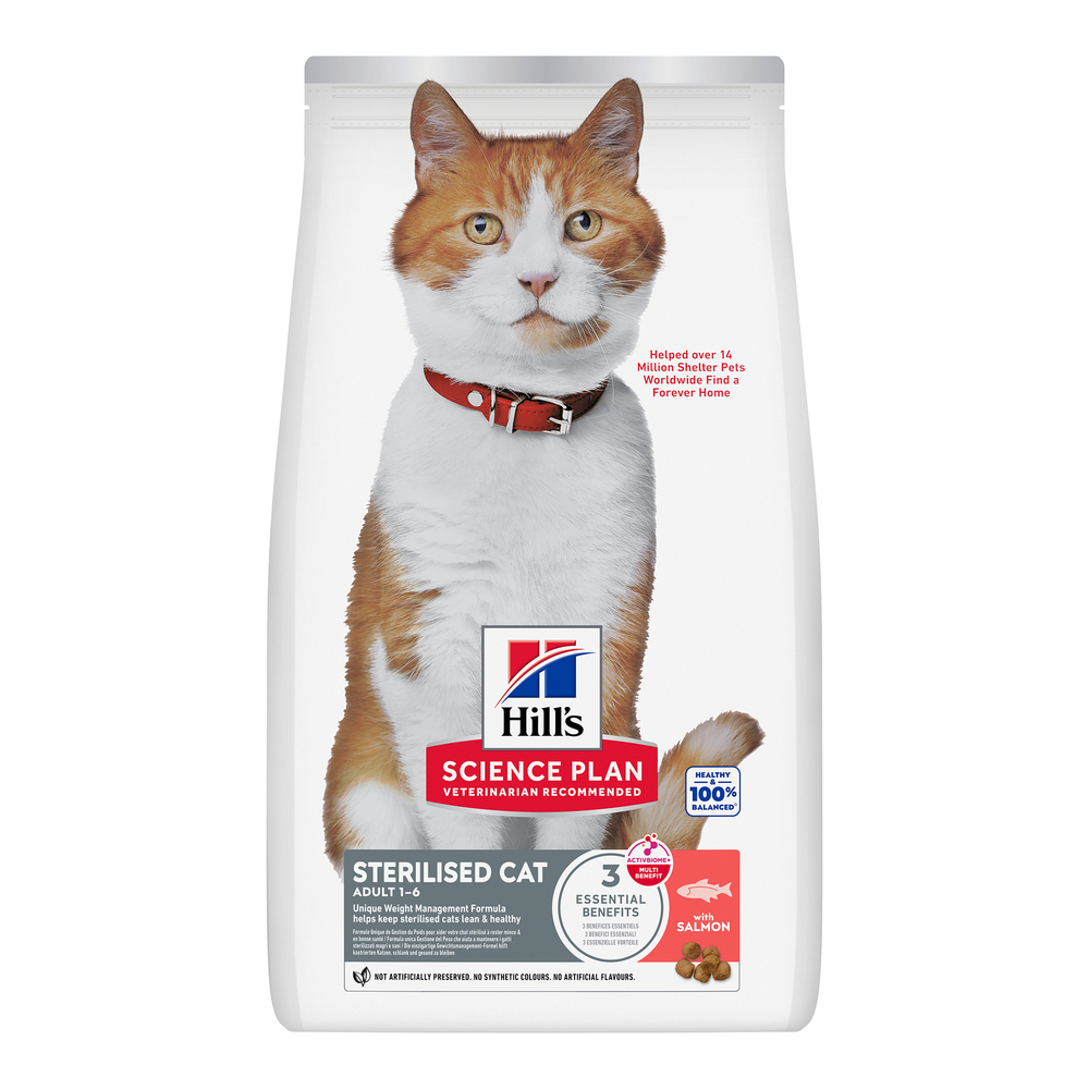Croquettes Science plan pour chat stérilisé au saumon 1,5kg