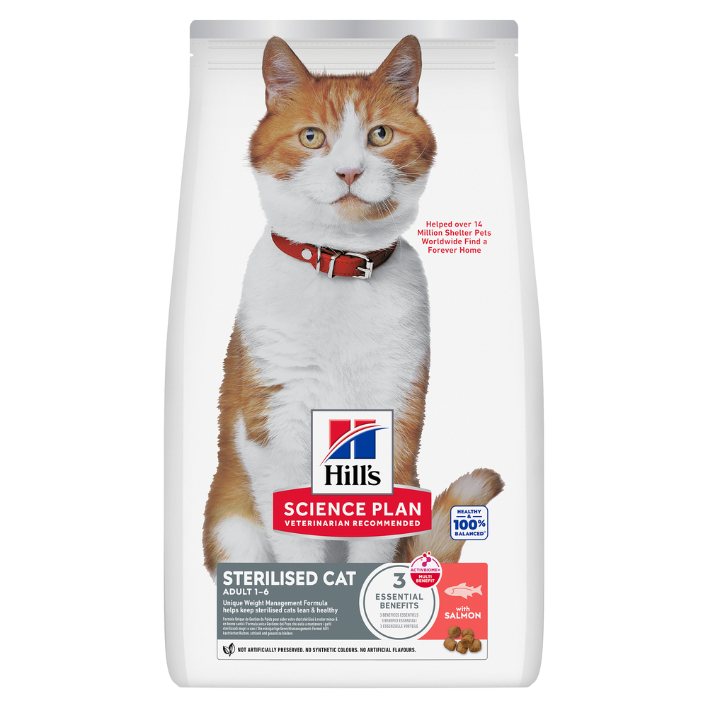 Croquettes pour chat stérilisé au saumon 300g