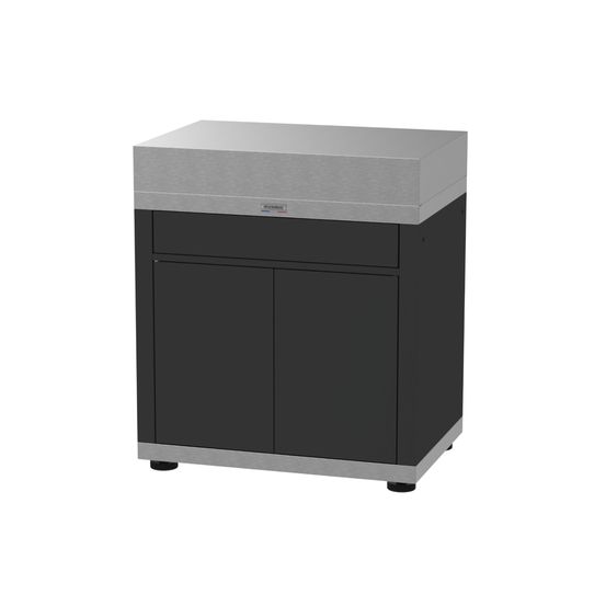 Meuble avec tiroir, coloris noir inox - 80 x 55cm