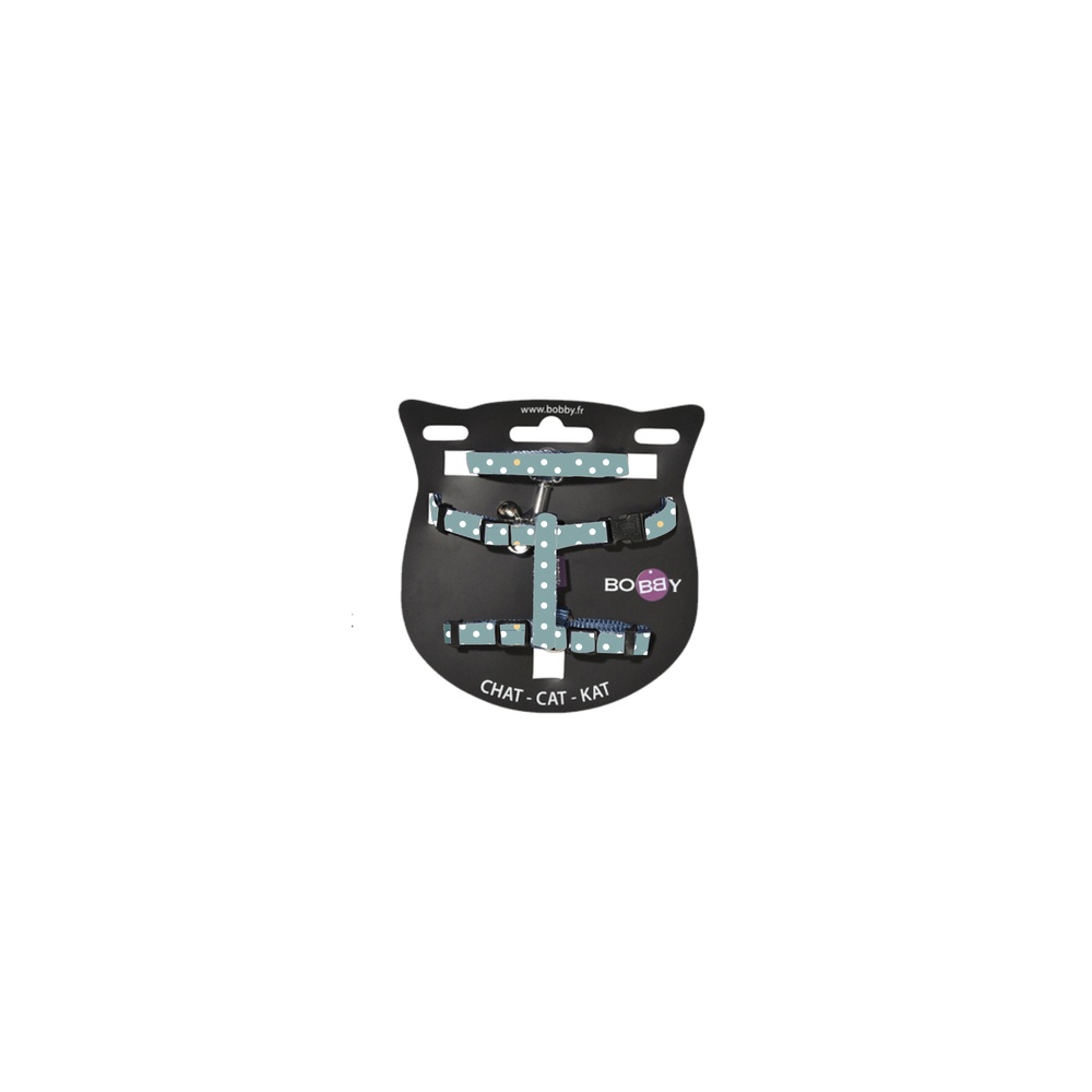 Harnais et laisse pour chat 'Pretty', coloris vert - L.70cm