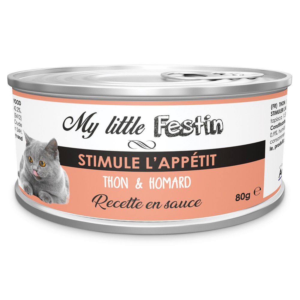 Pâtée ''Stimule l'appétit'' - Thon et homard en sauce 80g