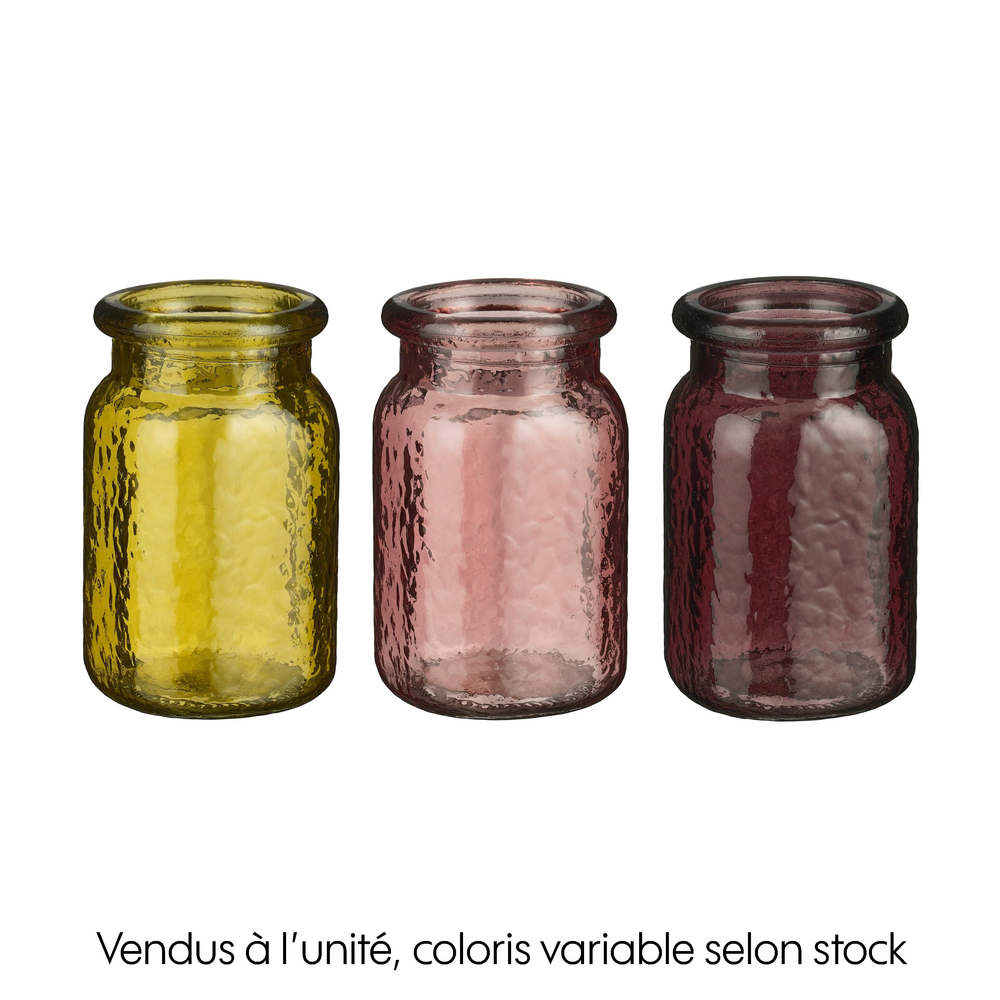 Vase Sally en verre, 3 coloris disponibles - H.14xD.8cm