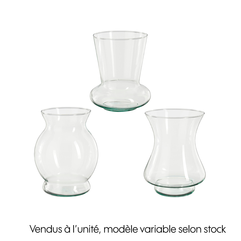 Vase Jazzen en verre, 3 coloris disponibles - H.20xD.14cm
