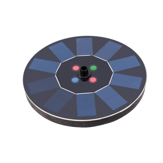 Fontaine solaire flottante LED, couleur changeante - D.16xH.3,5cm