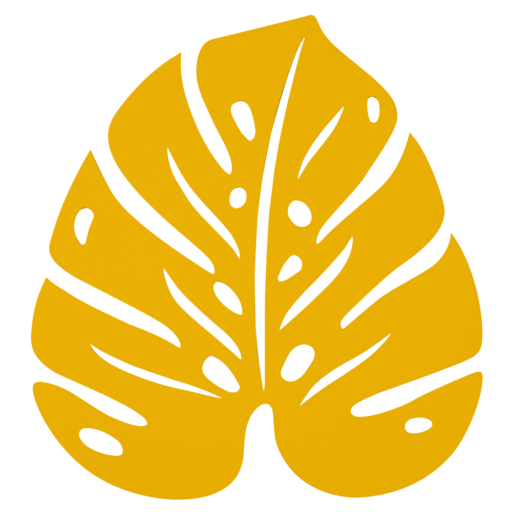 Dessous de plat Monstera, coloris miel - 24x22cm