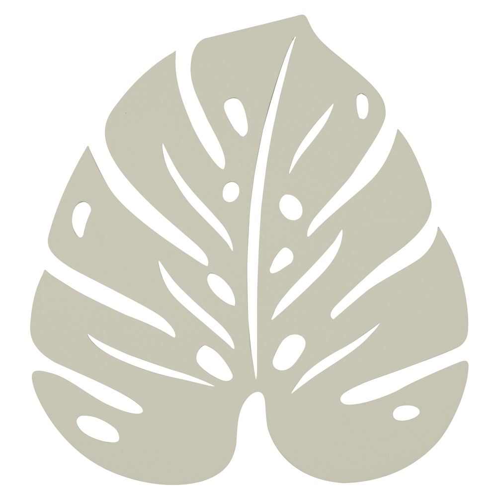 Dessous de plat Monstera, gris argile - 24x22cm