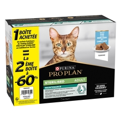 Pâtée pour chat sérilisé - Maintenance Cabillaud 10x75g -2ème à -60%