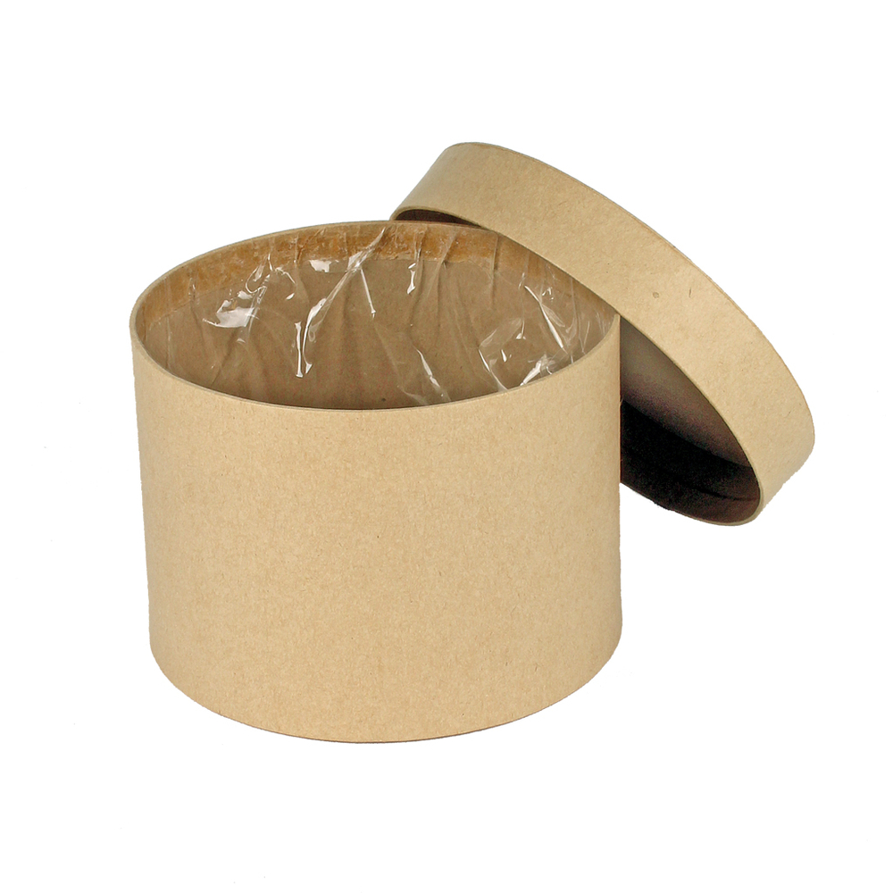 Boîte à chapeau pour fleurs, en kraft - D.14xH.10cm