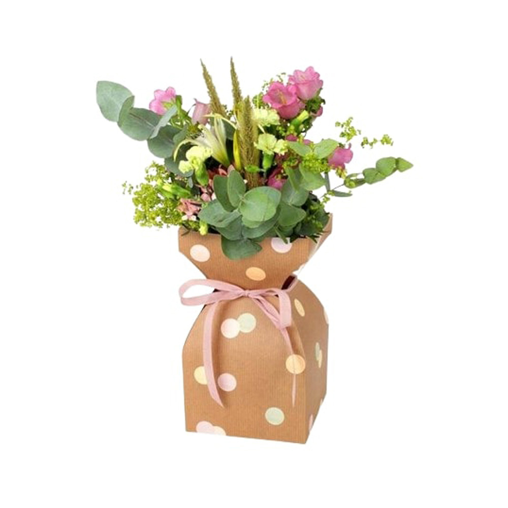 Vase en carton kraft, motif confettis - 11.5xH.21cm
