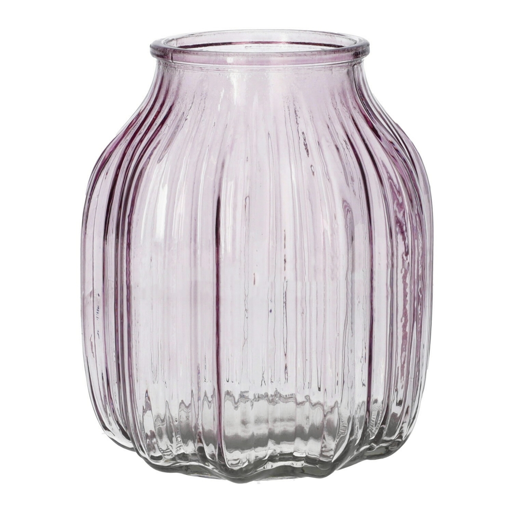 Vase Suko en verre, coloris lilas - D.8,5/13.8xH.16cm
