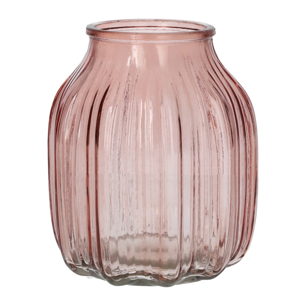 Vase Suko en verre, coloris rose - D.8,5/13.8xH.16cm