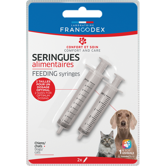 Seringues alimenatires pour chien et chat x2