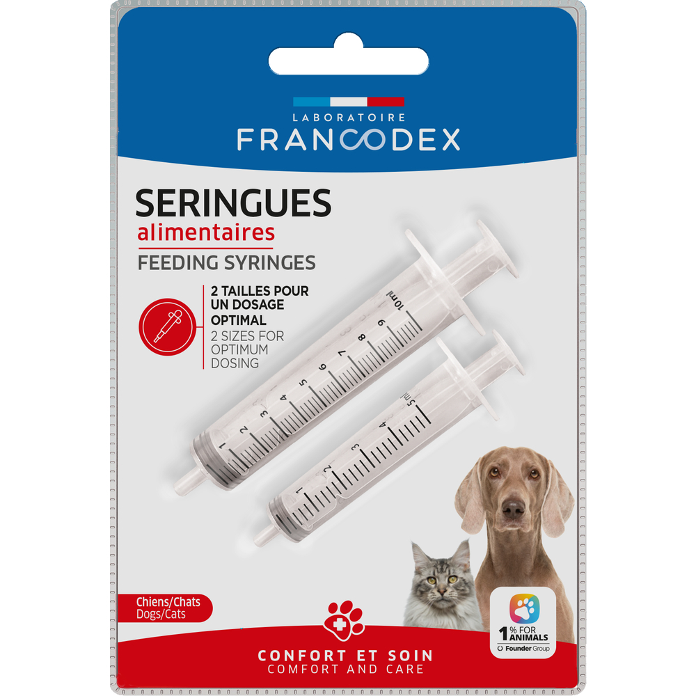 Seringues alimenatires pour chien et chat x2