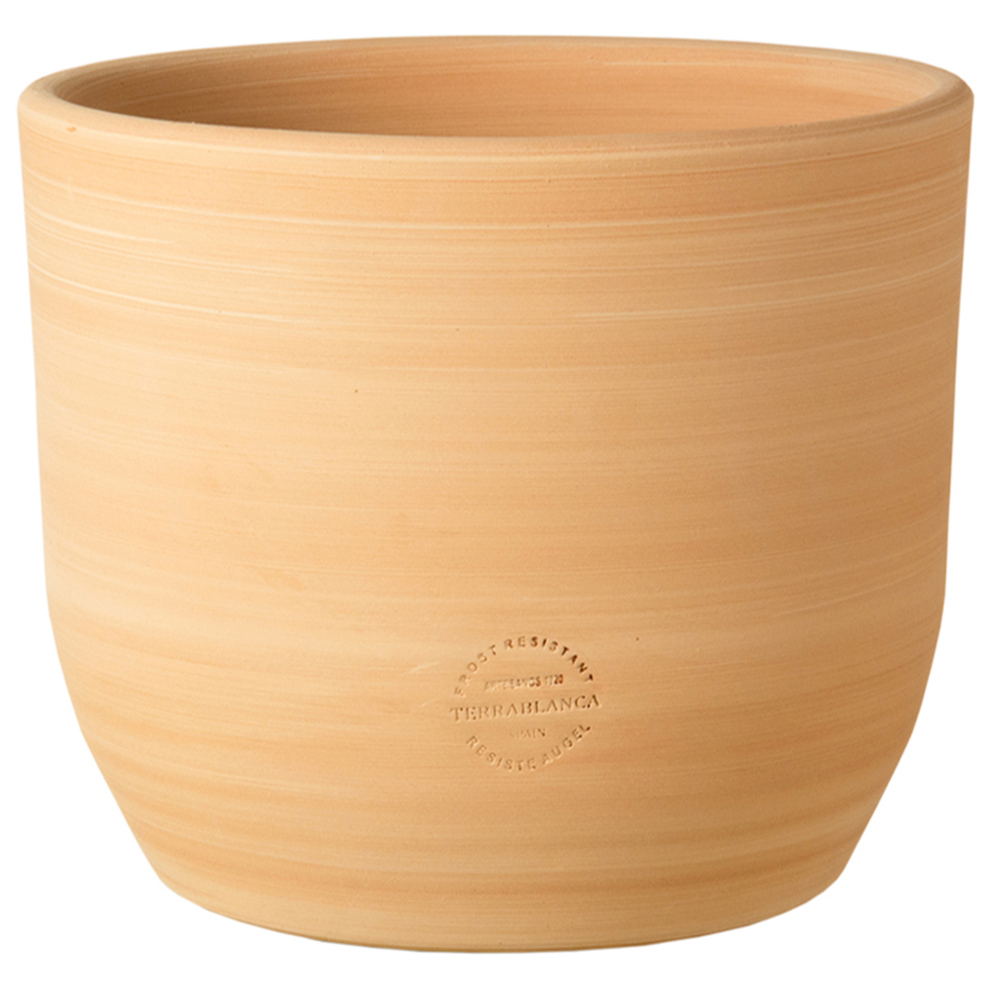 Pot rond Macetero, en terre cuite claire - D.38xH.29cm