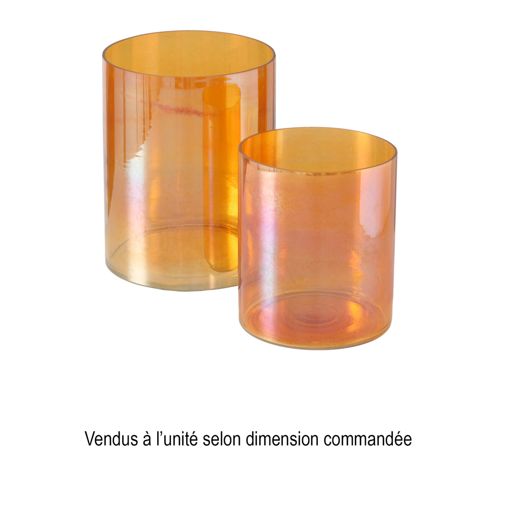 Photophore rond Lurish, coloris orange - H.19,2xD.15,2cm