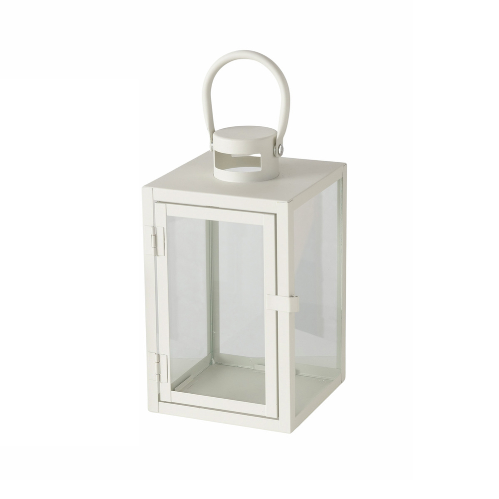 Lanterne carrée Arana, coloris gris - L.14xl.14,5xH.23,8cm