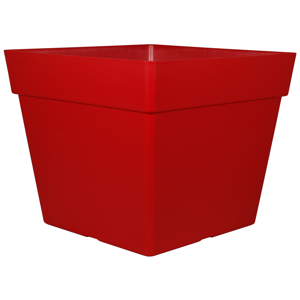 Pot carré Enzo 30, coloris Rubis - L.29xl.29xH.24,5cm