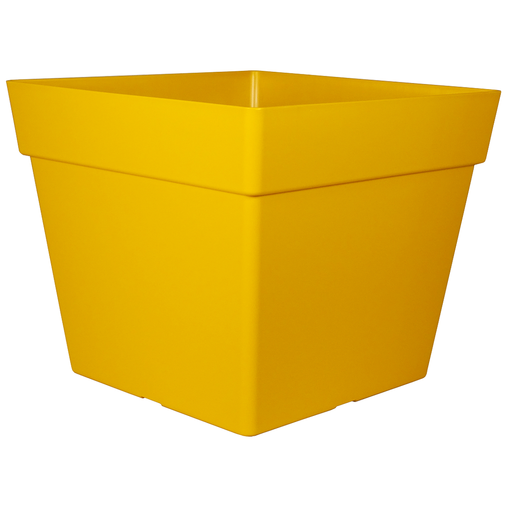 Pot carré Enzo 50, coloris Pollen - L.48,5xl.48,5xH.40,5cm