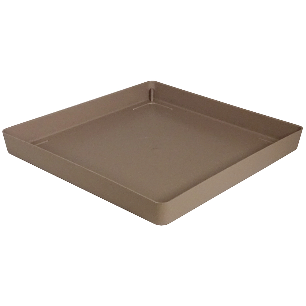 Soucoupe carrée Enzo 24cm, pour pot carré Enzo 30cm, coloris Taupe