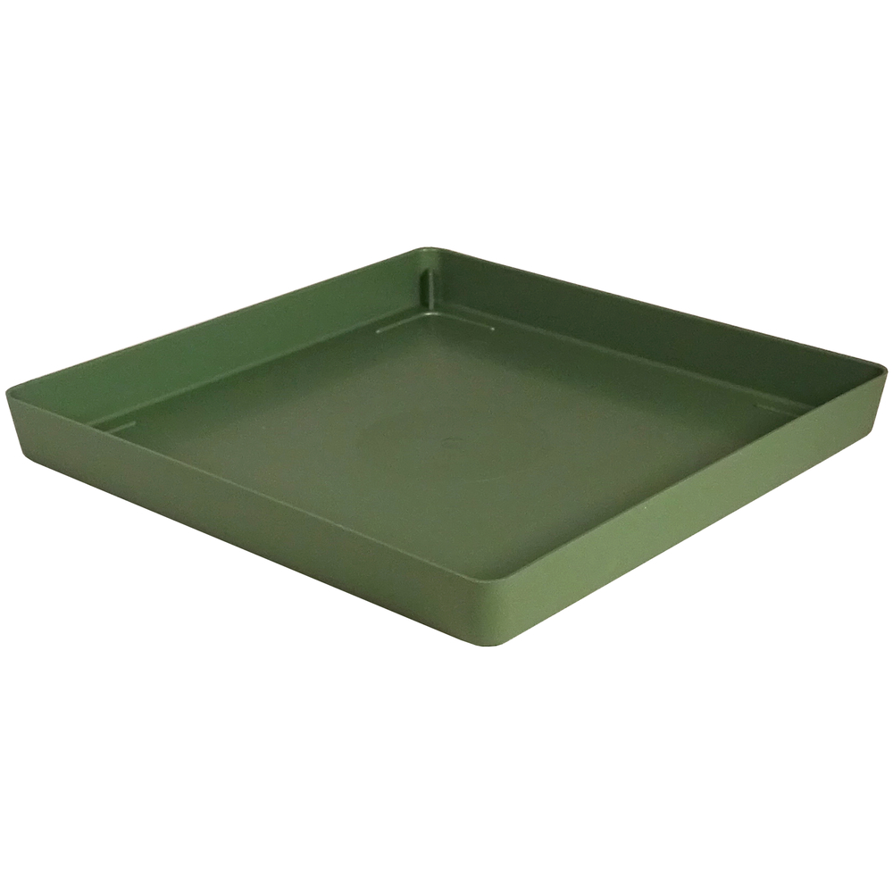 Soucoupe carrée Enzo 24cm, pour pot carré Enzo 30cm, coloris Mélèze