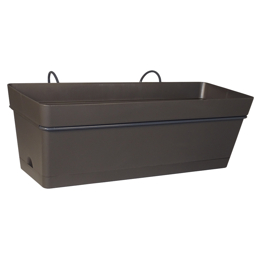 Kit mini jardinière Cocoripot ardoise 30avec plateau clipsé et support