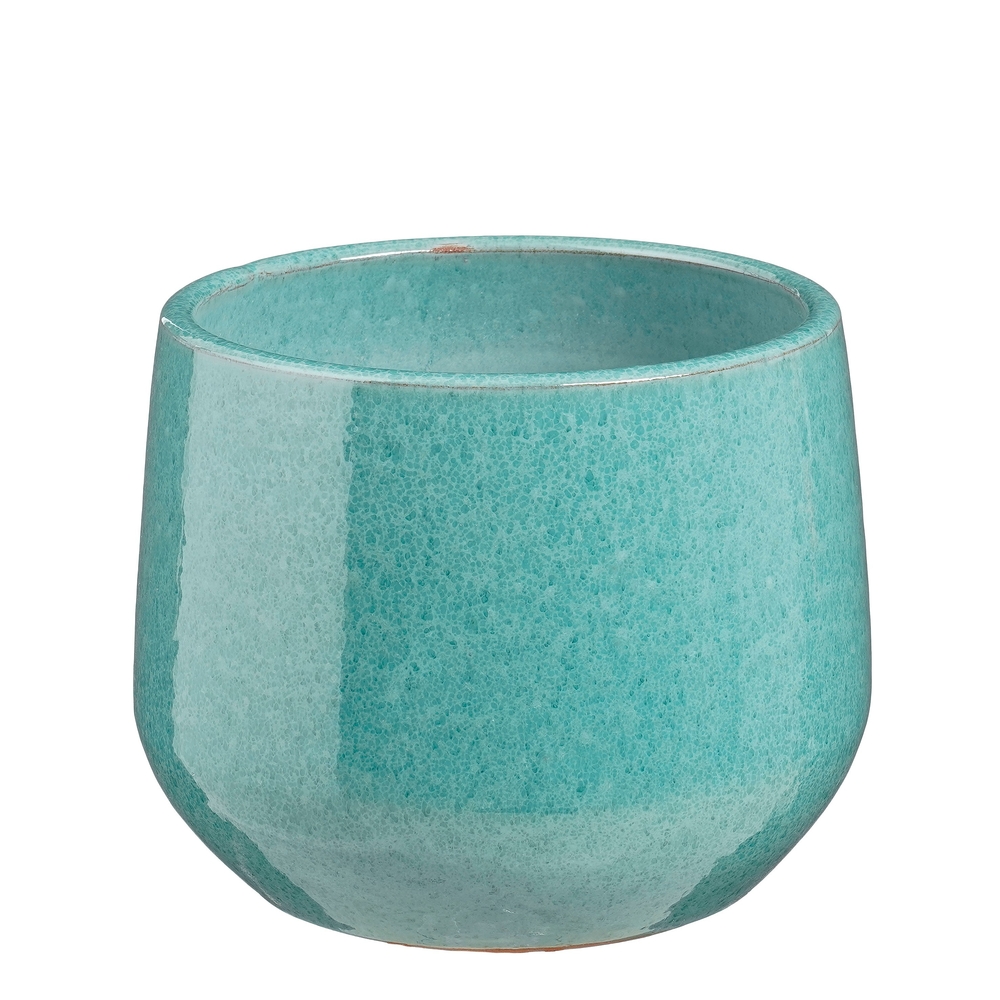 Cache-pot Matteo turquoise - h15xd18cm