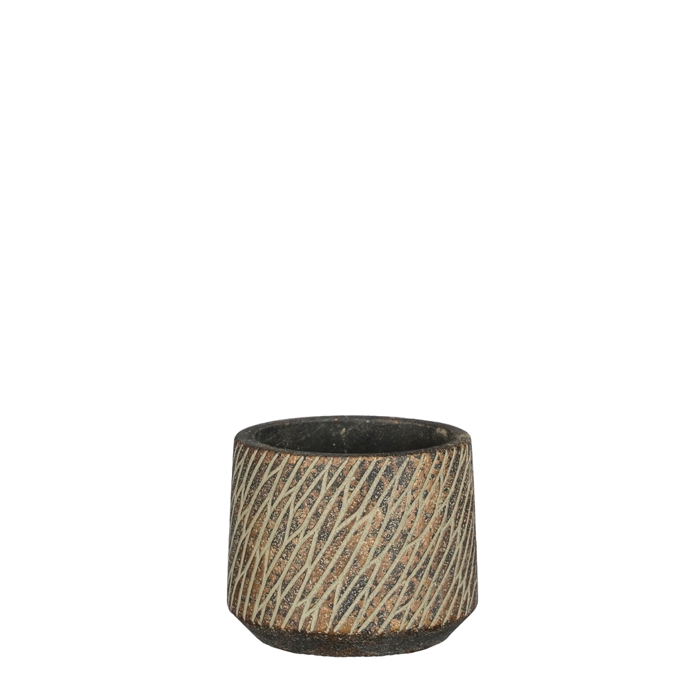 Cache-pot Camino marron foncé - h6,5xd8cm