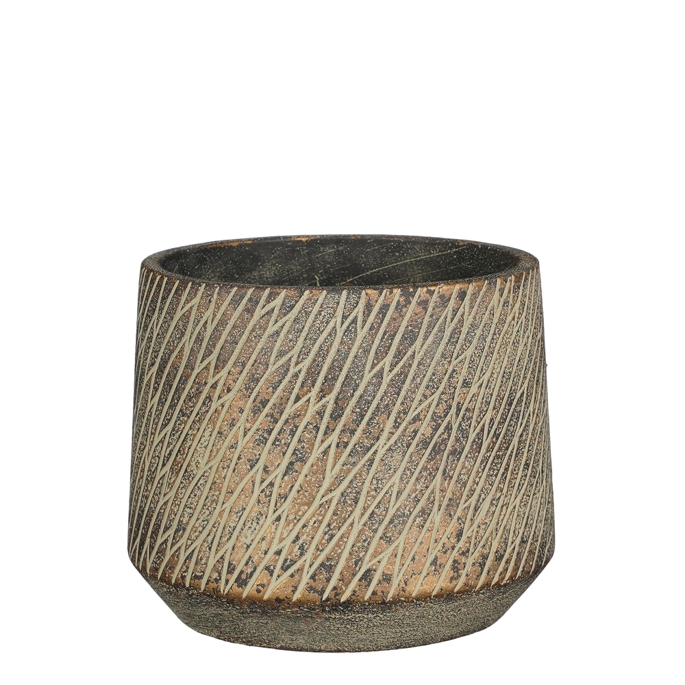 Cache-pot Camino marron foncé - h12,5xd15cm