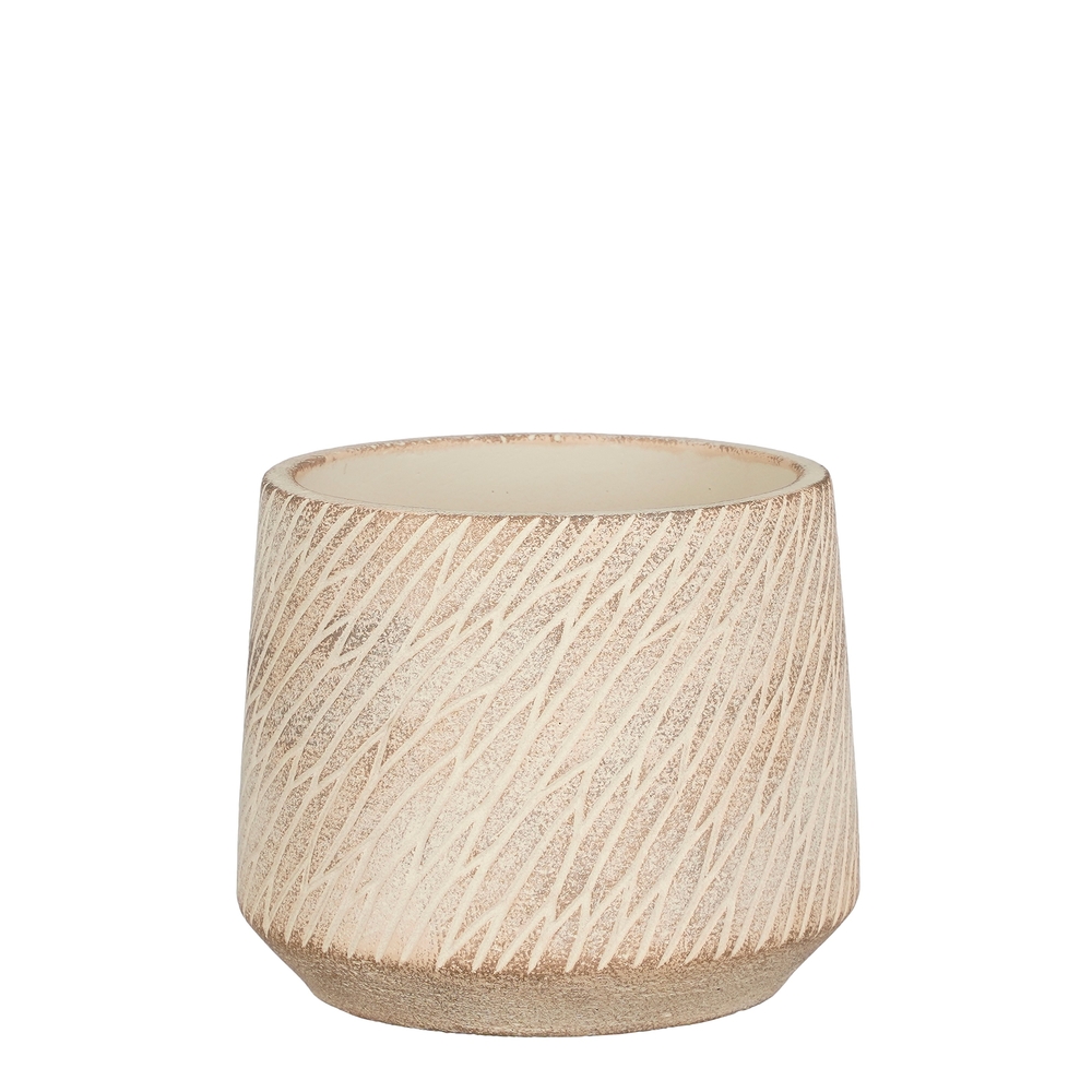 Cache-pot Camino taupe - h11,5xd13,5cm